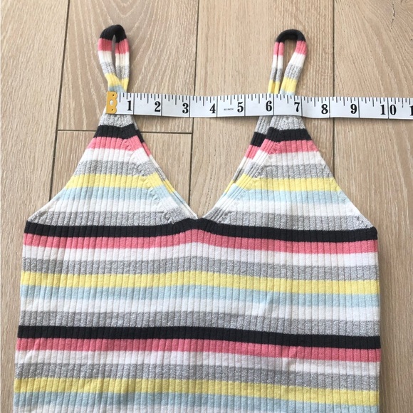 H&M Y2K Glitter Stripe Knit V Neck Tank Top Size S - Picture 2 of 9